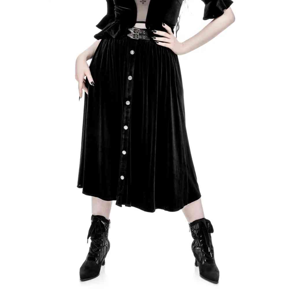 Restyle - Crypt Velvet Skirt - Black